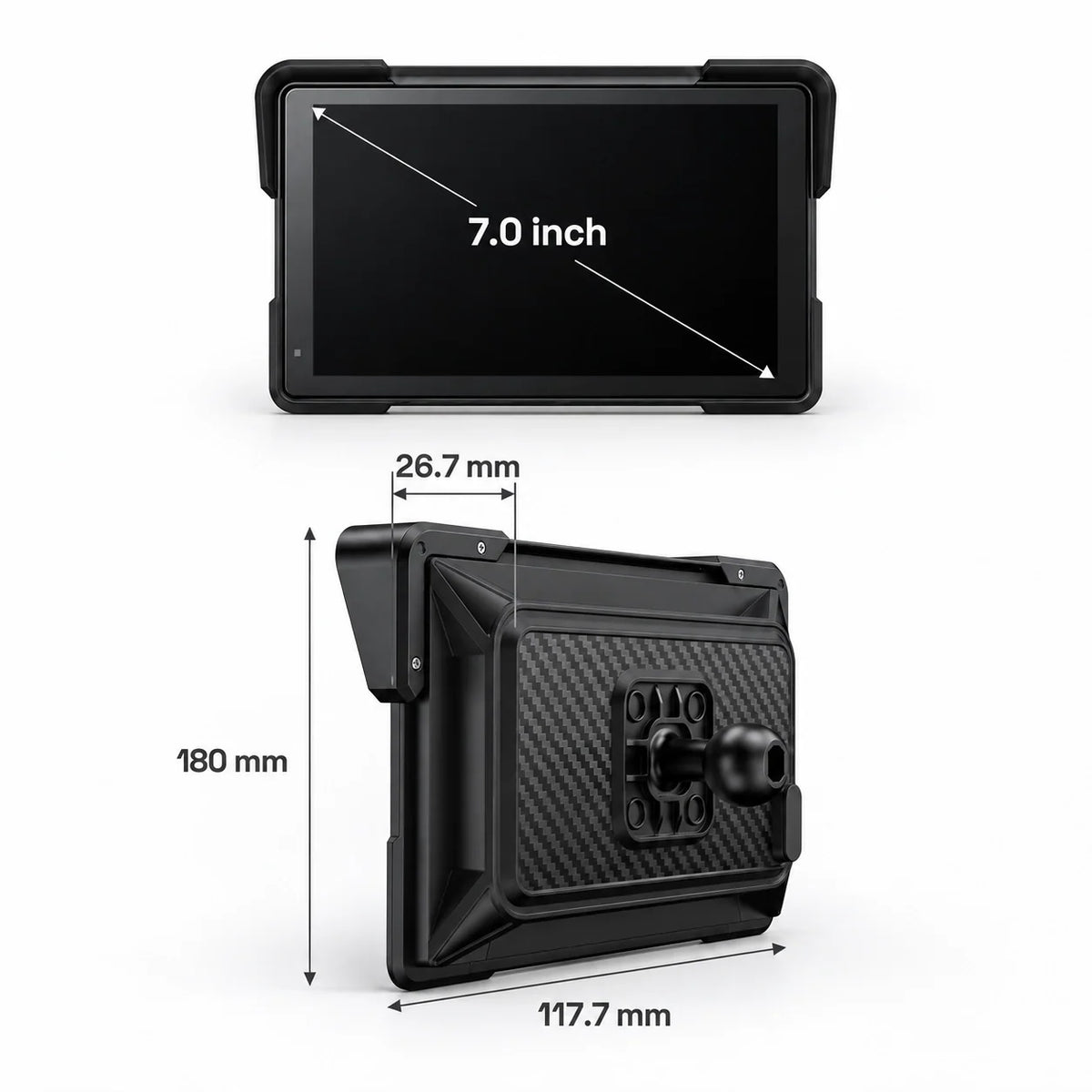 Sidewind Ridge 7 Duo CarPlay Display + Dual 2K Dash Cam