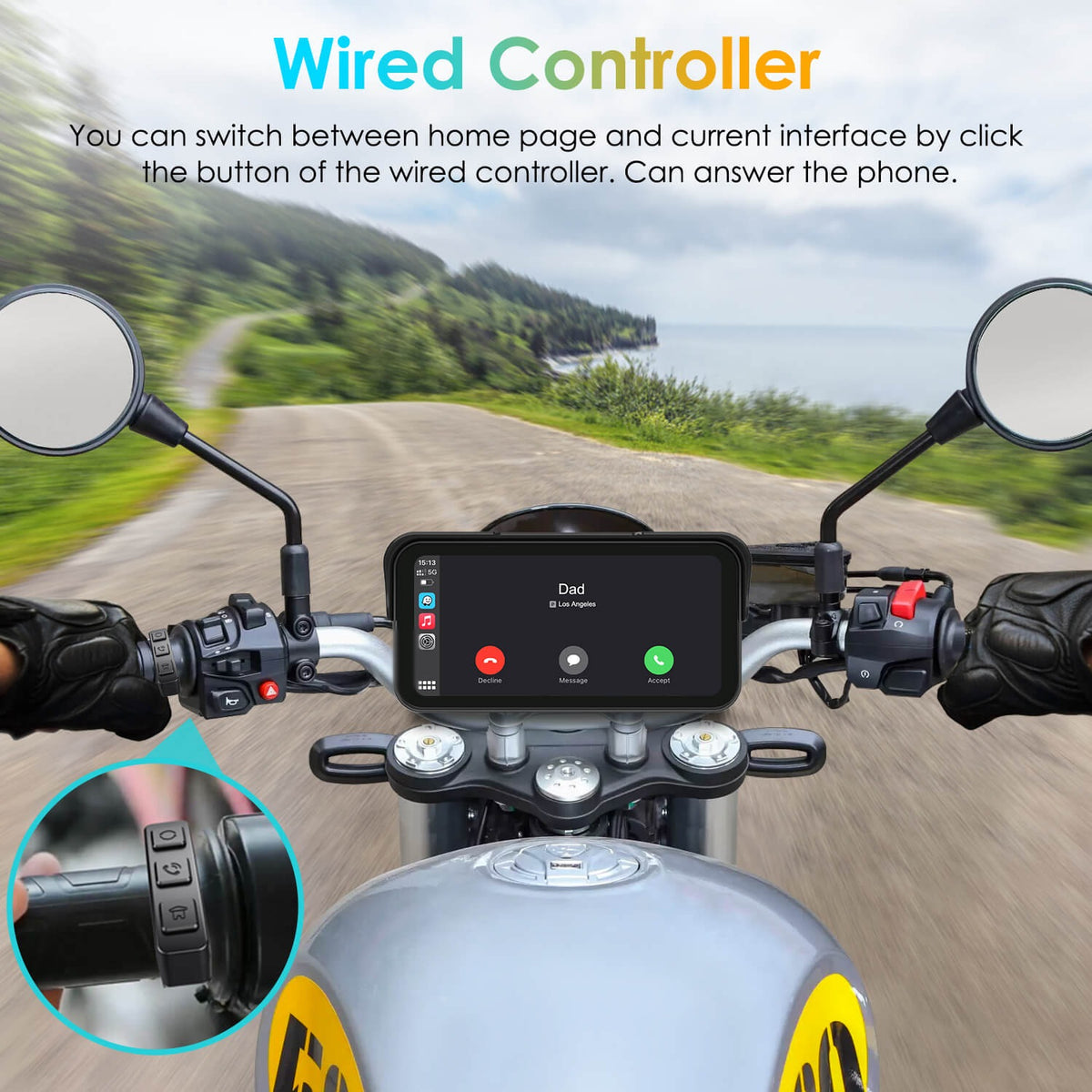 Sidewind Ridge 6 Motorcycle CarPlay Display